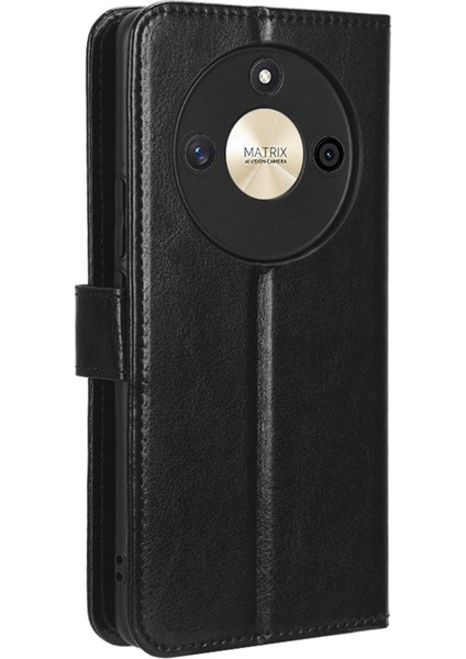 Honor X50 Çılgın At Dokusu Deri Telefon Standı Kasa Çırpma Önleyici Cep Telefonu Kabuğu Cüzdan Kapağı (Yurt Dışından) fırsatları