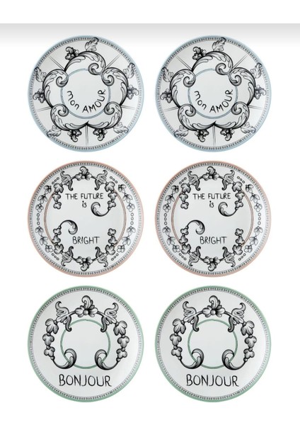 Bonjour Pasta Tabağı 6 Kişilik 21 cm modelleri