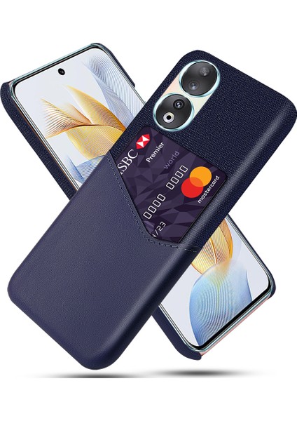 Honor 90 Kumaş Doku Pu Deri Kaplamalı Pc Kapağı Kart Tutucu Koruyucu Telefon Kılıfı (Yurt Dışından)