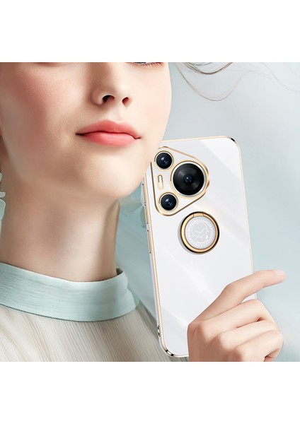 Huawei Pura 70 Pro Elektro Kaplama Kickstand Tpu Telefon Kapağı (Yurt Dışından)