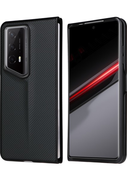 Honor Magic V2 Rsr Karbon Fiber Doku Deri Kaplamalı Pc Telefon Kapağı (Yurt Dışından)