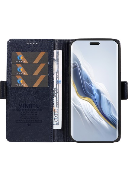 Honor Magic6 Pro 5g Folio Cüzdan Litchi Doku Deri Telefon Kapağı (Yurt Dışından)