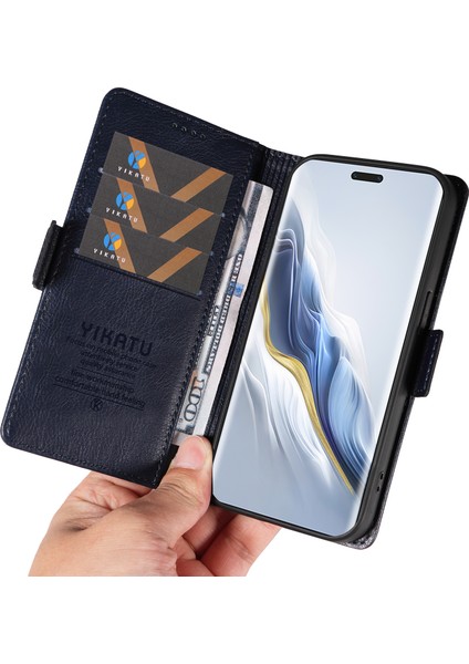 Honor Magic6 Pro 5g Folio Cüzdan Litchi Doku Deri Telefon Kapağı (Yurt Dışından)