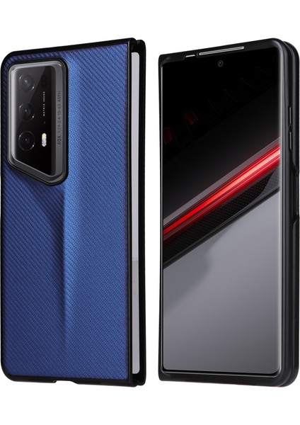 Honor Magic V2 Rsr Karbon Fiber Doku Deri Kaplamalı Pc Telefon Kapağı (Yurt Dışından)