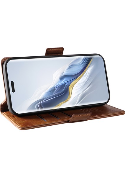 Honor Magic6 Pro 5g Folio Cüzdan Litchi Doku Deri Telefon Kapağı (Yurt Dışından)