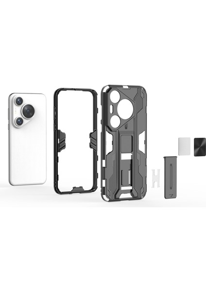 Huawei Pura 70 Katlanabilir Kickstand Pc + Tpu Hibrit Telefon Kapağı (Yurt Dışından) fiyatları