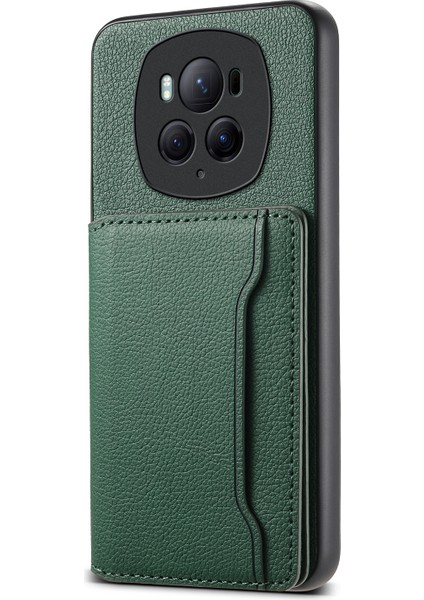 Honor Magic6 Pro 5g Kickstand Drop-Proof Deri Kaplamalı Pc + Tpu Arka Telefon Kapağı (Yurt Dışından)