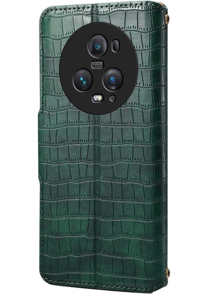 Honor Magic5 Pro Deri Timsah Doku Standı Cep Telefonu Kapağı (Yurt Dışından) indirimleri