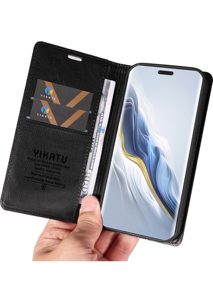 Honor Magic6 Pro 5g Manyetik Kapanış Deri Çevirmeli Telefon Kapağı (Yurt Dışından)