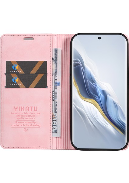Honor Magic6 5g Manyetik Litchi Doku Çevirme Cüzdan Kapağı (Yurt Dışından)