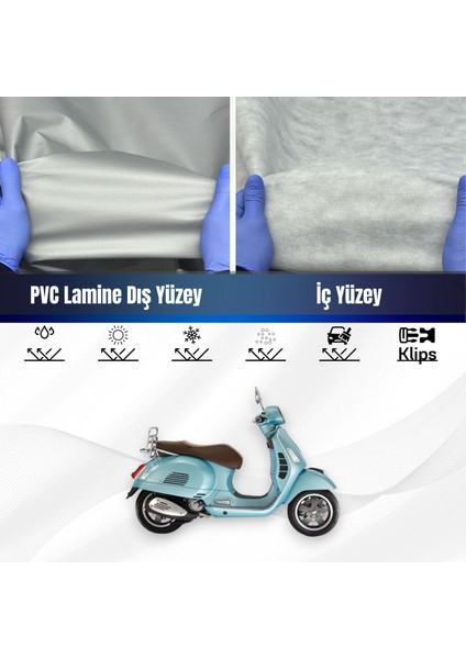 Ultra Shop Vespa Gts 125 Abs Su Geçirmez Motosiklet Branda 4 Mevsime Uygun Motor Branda