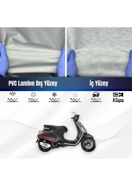Ultra Shop Vespa Sprint 125 Su Geçirmez Motosiklet Branda 4 Mevsime Uygun Motor Branda