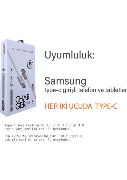 Samsung Dex Uyumlu Type-C Kablo Samsung Telefonu Bilgisayara Bağlama Kablosu