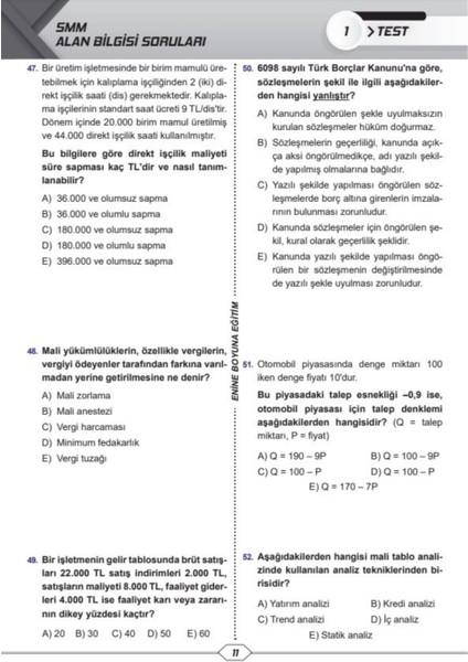 SMMM Çıkacak Sorular Pdf Eğitim Seti