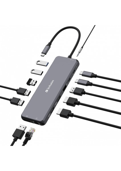 Verbatım 32153 Usb-C Pro 13 Port Çok Bağlantılı Hub Cmh-13