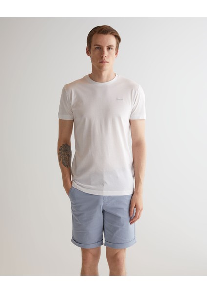 Erkek Beyaz Slim Fit Bisiklet Yaka T-Shirt 2013035.110
