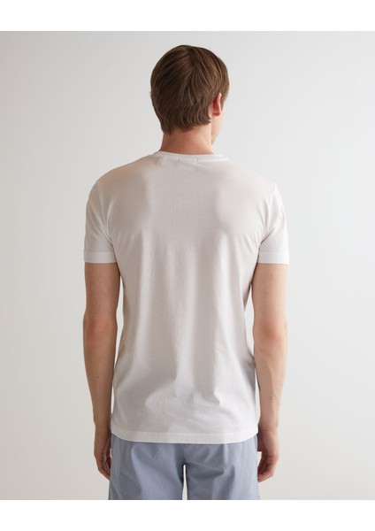 Erkek Beyaz Slim Fit Bisiklet Yaka T-Shirt 2013035.110 fiyatları