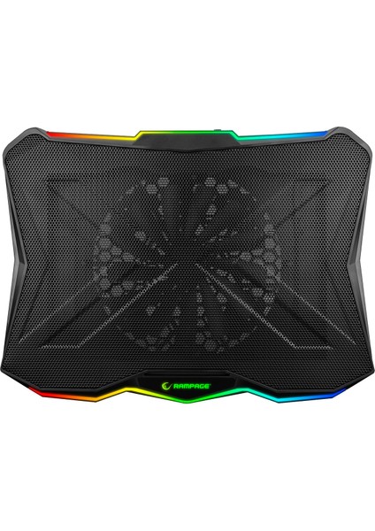 AD-RC8 SHOWY Siyah 180mm Fan 15-17 RGB Işıklı Notebook Soğutucu Stand