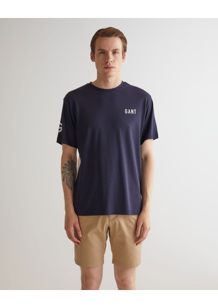 Erkek Lacivert Regular Fit Bisiklet Yaka Logolu T-Shirt 2324155T.433