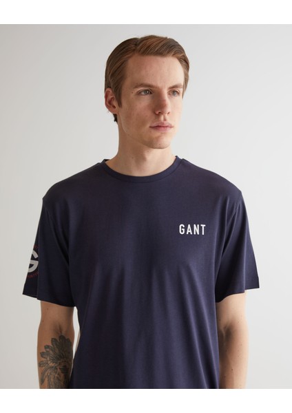 Erkek Lacivert Regular Fit Bisiklet Yaka Logolu T-Shirt 2324155T.433