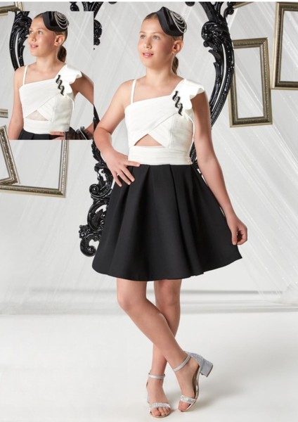 Tek Omuz Kız Çocuk Abiye ELBISE_MNVS0745