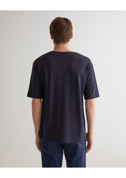 Erkek Lacivert Regular Fit Bisiklet Yaka Logolu T-Shirt 2324137T.433
