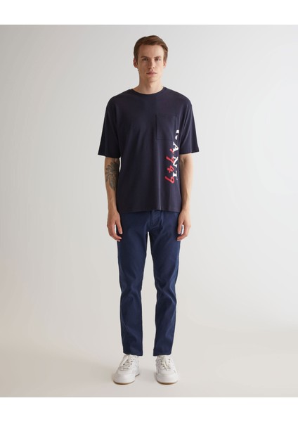 Erkek Lacivert Regular Fit Bisiklet Yaka Logolu T-Shirt 2324137T.433 modelleri