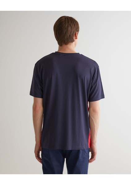 Erkek Lacivert Regular Fit Bisiklet Yaka Logolu T-Shirt 2324146T.433 fiyatları