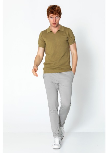 Erkek Regular Fit Yazlık Rahat Gömlek Yaka T-Shirt