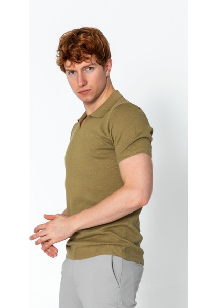 Erkek Regular Fit Yazlık Rahat Gömlek Yaka T-Shirt