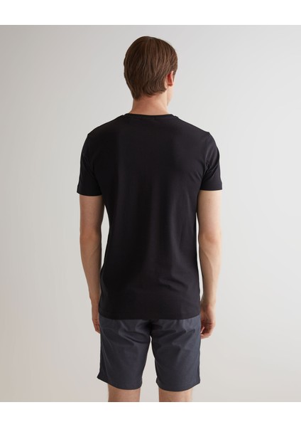 Erkek Siyah Slim Fit Bisiklet Yaka T-Shirt 2013035.5 fiyatları