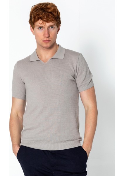 Erkek Regular Fit Yazlık Rahat Gömlek Yaka T-Shirt