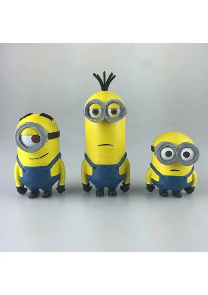 3D Layer Craft 3'lü Minion Figür Bob, Kevin, Stuart