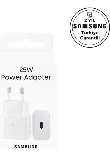 25W Type-C Hızlı Şarj Adaptörü , Beyaz, Samsung Türkiye Garantili - EP-T2510NWEGWW