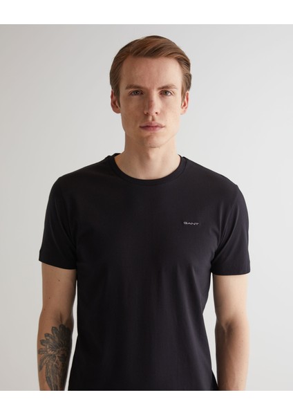 Erkek Siyah Slim Fit Bisiklet Yaka T-Shirt 2013035.5 fırsatları