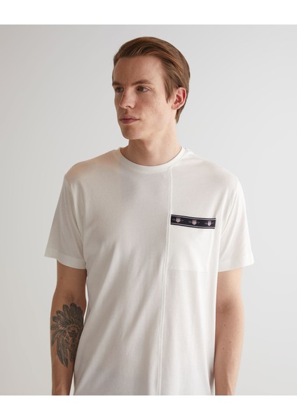 Erkek Krem Regular Fit Bisiklet Yaka Desenli T-Shirt 2324140T.113 fırsatları