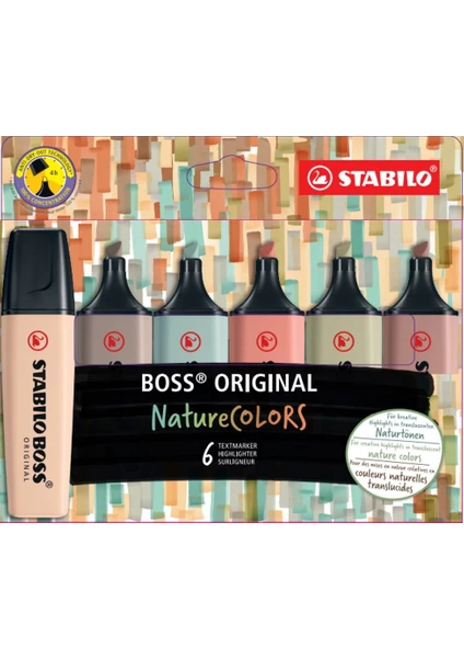 Boss Nature Colors 6 Renk Işaretleme Kalemi 70 6 2 2