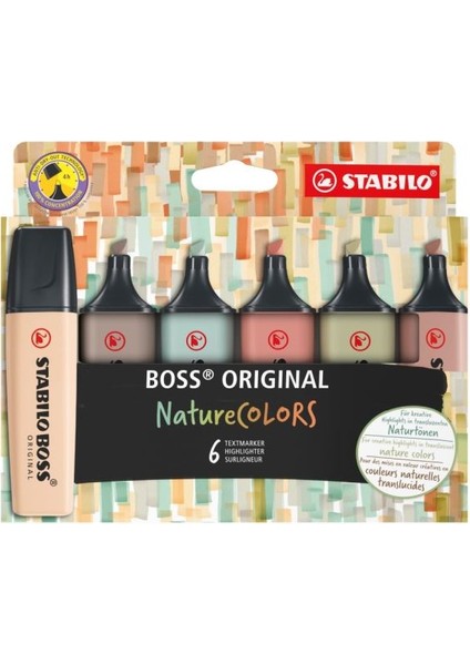 Boss Nature Colors 6 Renk Işaretleme Kalemi 70 6 2 2