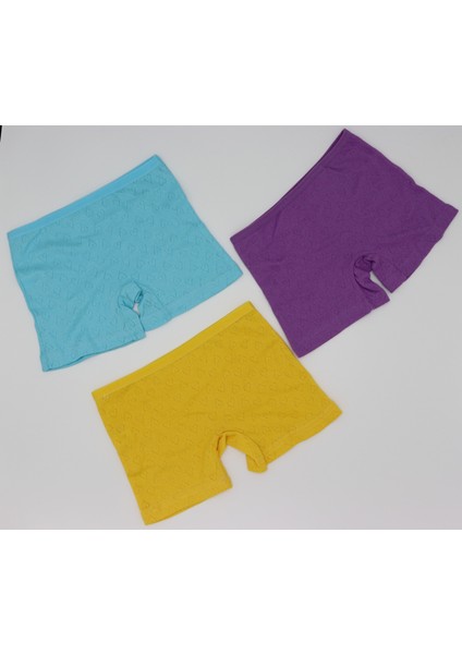 Kız 3'lü Jakarlı Boxer Short modelleri