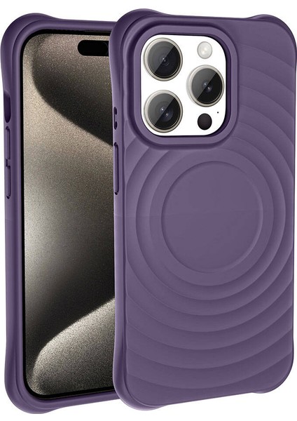 iPhone 15 Pro Max Kılıf Manyetik Şarj Şarj Özellikli Airbagli Mat Hepi Kapak