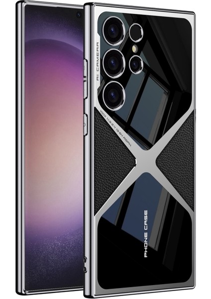 Samsung Galaxy S23 Ultra Kılıf Kamera Korumalı Pc Deri Arka Yüzey X-Pro Kapak
