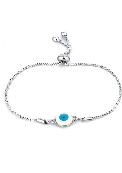 Bayan Nazar Boncuklu Gri Bileklik PS3576