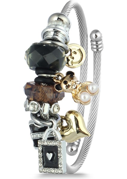 Kilit Figürlü Charm Bileklik-Özel Pembe Kutusunda Hediye Set PS3479 fiyatları