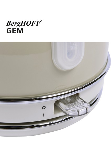 Gem Retro Yuvarlak Su Isıtıcısı Kettle ve Retro Krem Rengi 2 Dilim Ekmek Kızartma Makinesi Seti