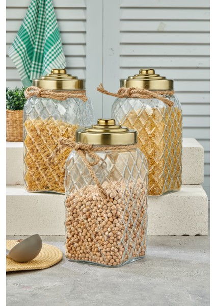 Nostalji Serisi Cam Kavanoz 30CM(1 Adet)Altın-Bakır