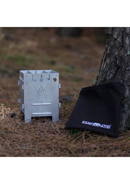 Kamp Ayısı® Pyroeco™ Ateş Kutusu: Pratik ve Katlanabilir Çantalı Metal Kamp Ocağı