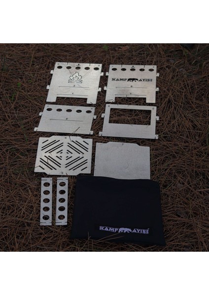 Kamp Ayısı® Pyroeco™ Ateş Kutusu: Pratik ve Katlanabilir Çantalı Metal Kamp Ocağı