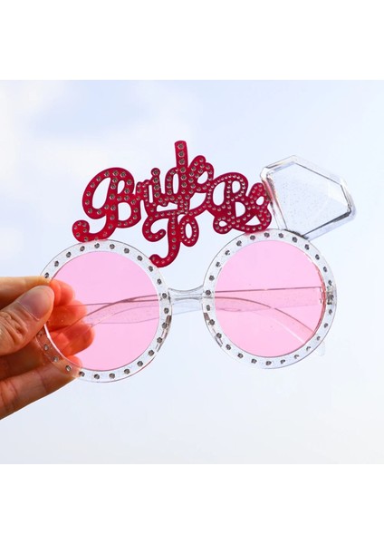 1 Adet Pembe Renkli Bride To Be Gelin Gözlüğü + 6 Adet Renkli Bride Team Nedime Gözlükleri 15X10 cm modelleri