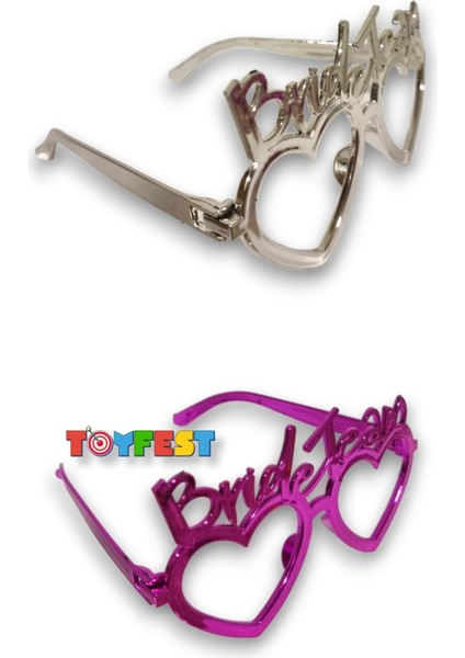 1 Adet Gümüş Renkli Bride To Be Gelin Gözlüğü + 6 Adet Renkli Bride Team Nedime Gözlükleri 15X10 cm fırsatları