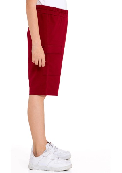 Skate Baskılı Kargo Cepli Erkek Çocuk Şort 73653 modelleri